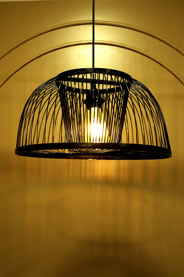 Handmade Bamboo Hanging Lamp Shade Perfect Hanging Pendant Lights( Día 40 X Height 25 CM)