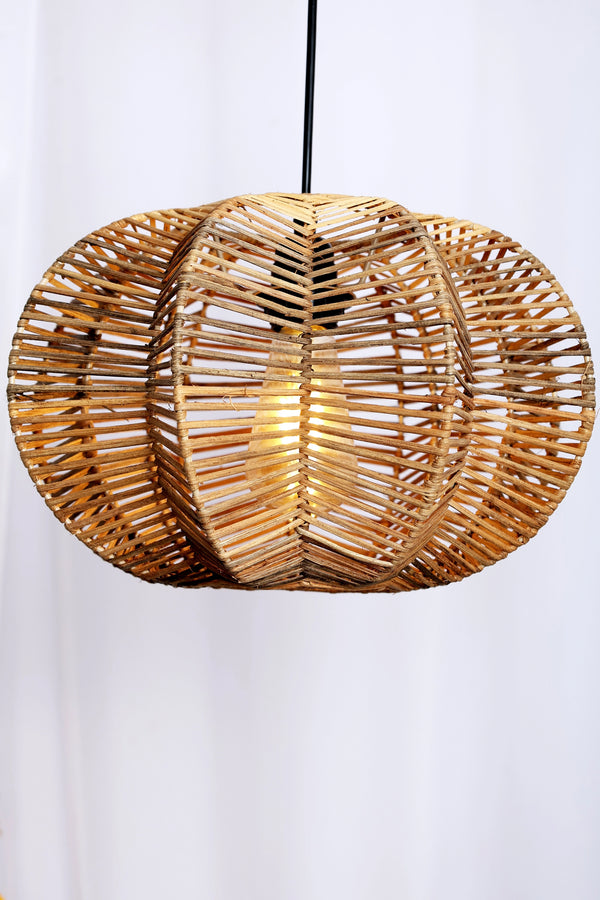 Handmade Rattan Hanging Lamp Shade Perfect Hanging Pendant Lights(Día 30 X Height 22 CM)