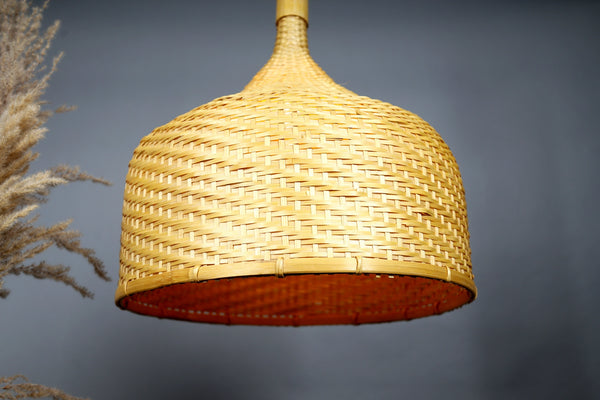 Handmade Bamboo Hanging Lamp Shade Perfect Hanging Pendant Lights(Día 42 X Height 50 CM)